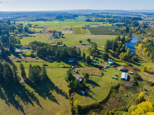 a view of a lake with a city view
