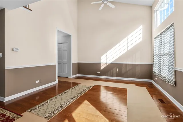 a view of a living room with a rug