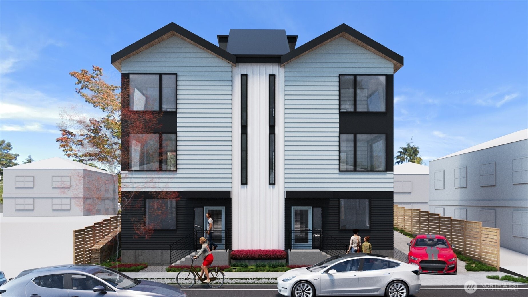 1014 Northeast 70th Street, Unit 1014B Seattle, WA 98115 - Photo 2 of 15 a front view of a house with cars parked