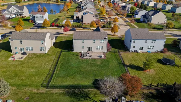 an aerial view of a house