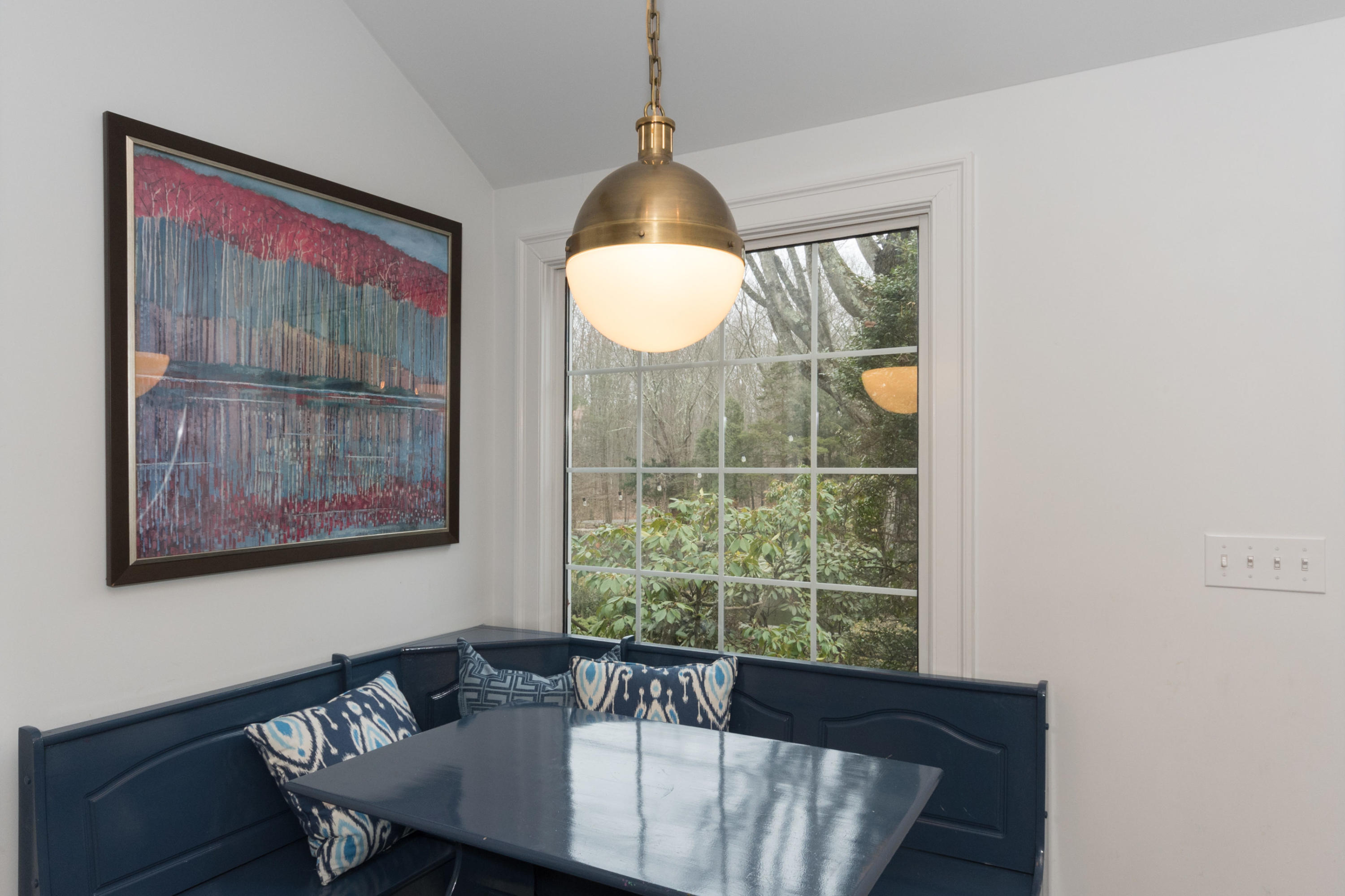 95 Half Mile Road Darien, CT 06820 - Photo 10 of 36 a view of a dining room with furniture window and outside view