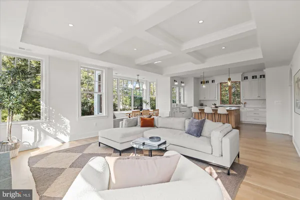 a living room with furniture a rug and a window