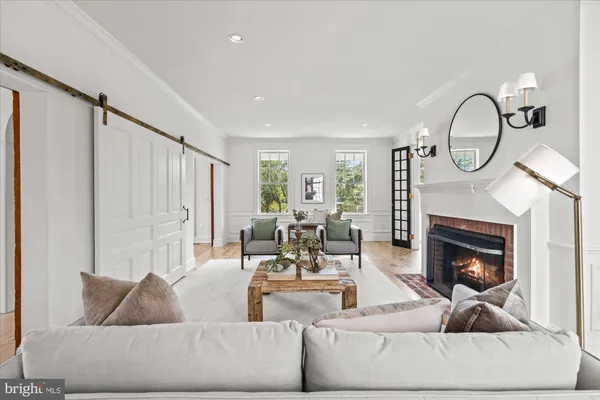 a living room with furniture