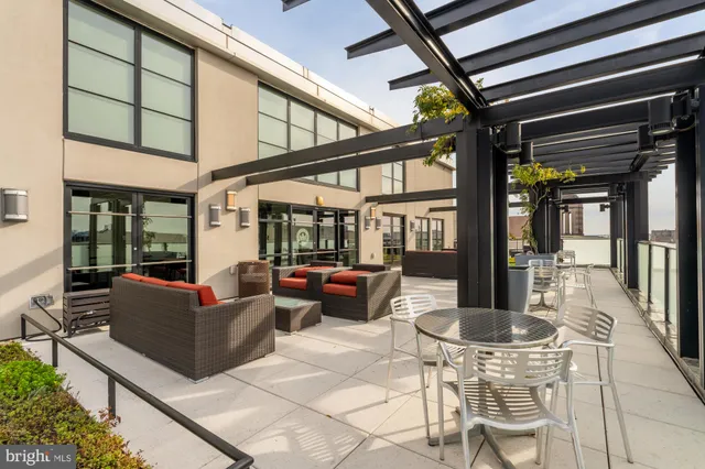 a outdoor living space with furniture