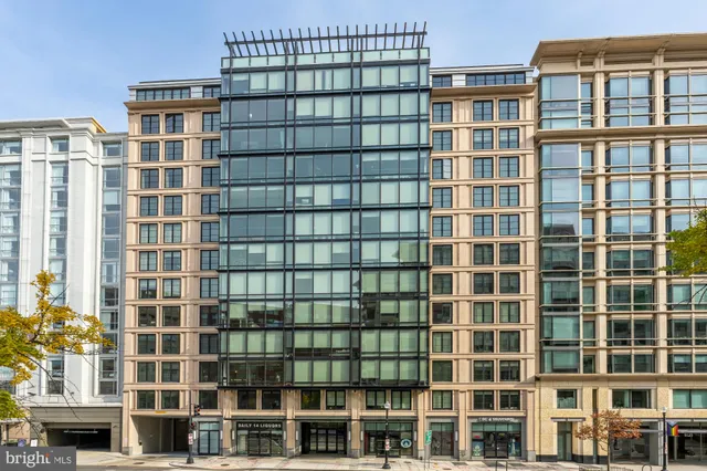 a front view of a multi story building