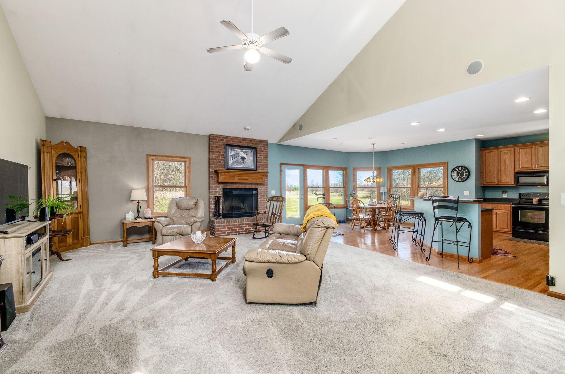 3680 Warrensburg Road Delaware, OH 43015 - Photo 9 of 46 Cathedral ceiling Great Rm Kitchen/eat in space on right