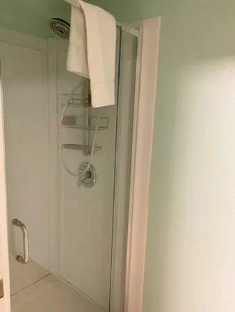 a bathroom with a shower