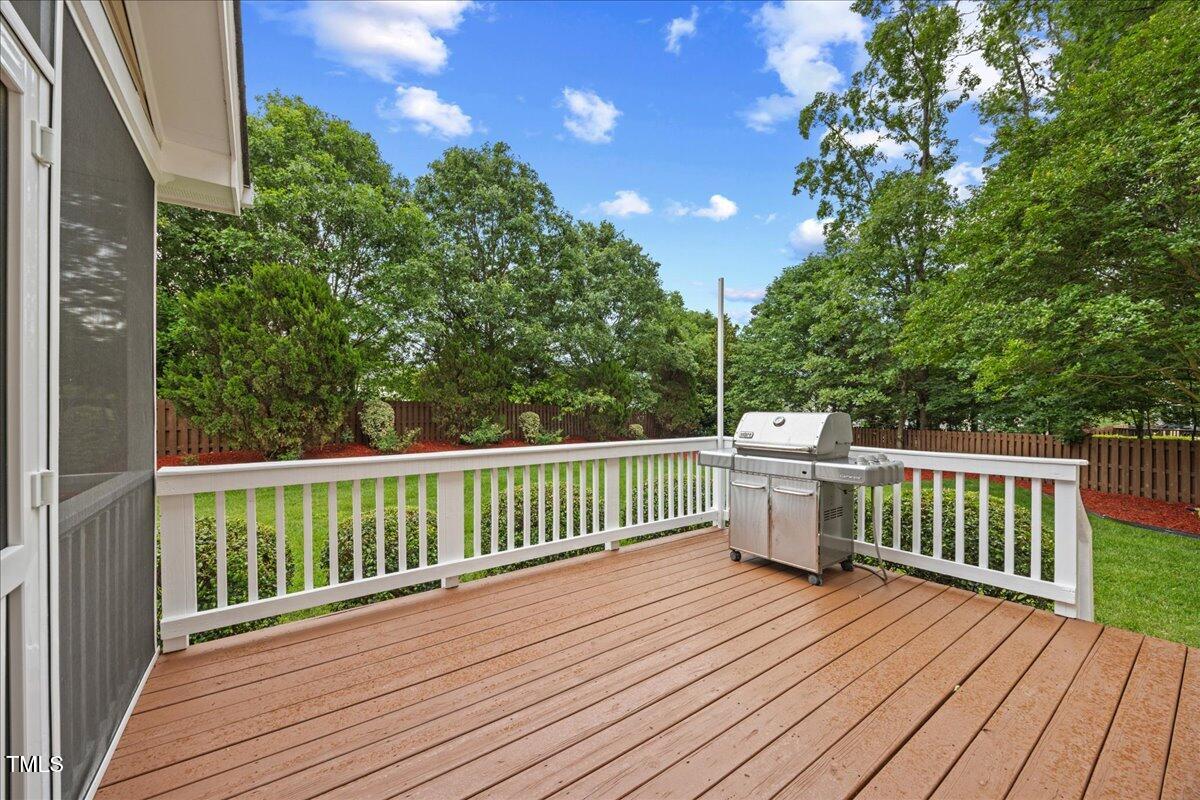 4 Pickard Place Durham, NC 27703 - Photo 56 of 80 a view of a deck with wooden floor and fence