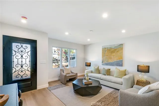 a living room with furniture and a couch