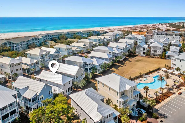 a backyard of a house with seating space