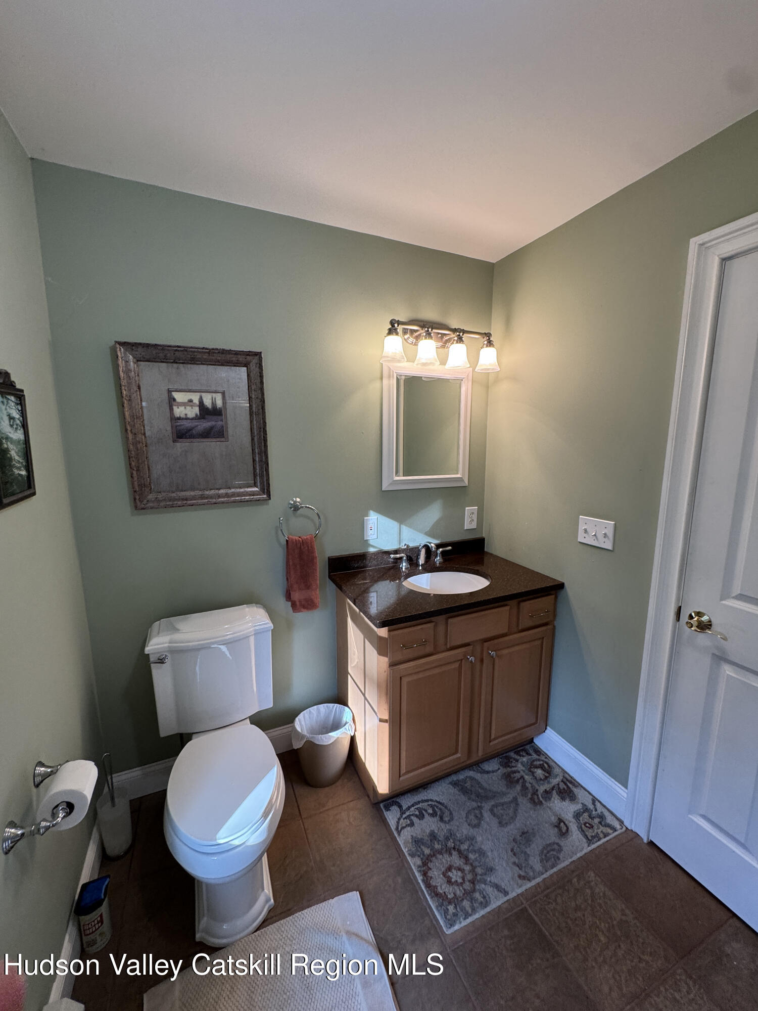 189 Bush Road Stone Ridge, NY 12484 - Photo 28 of 35 a bathroom with a toilet a sink and mirror