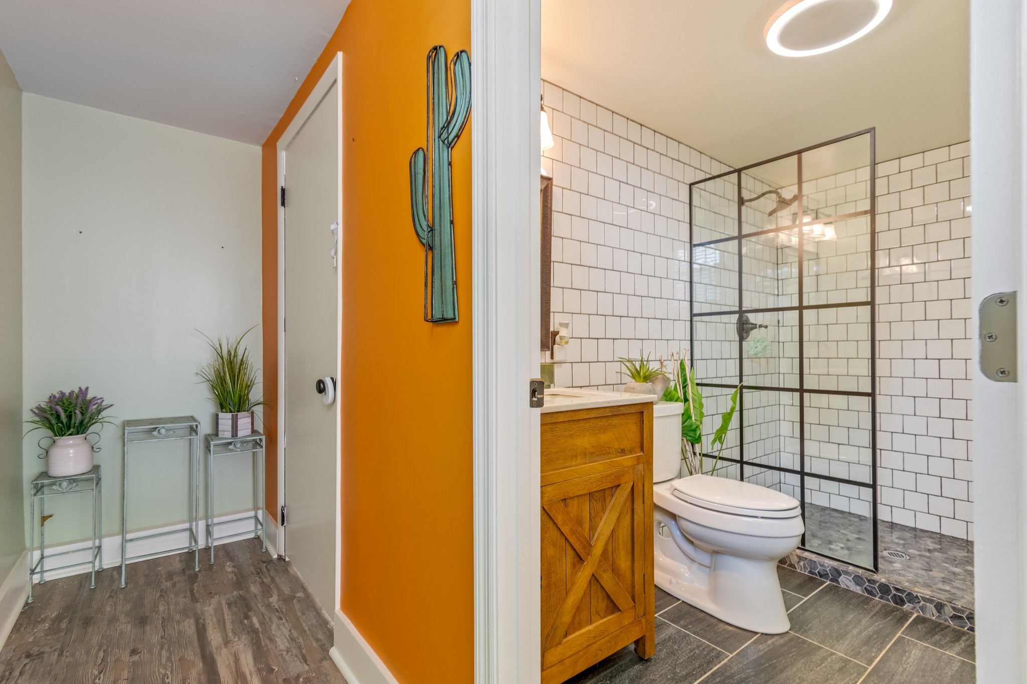 5121 Hilson Road Nashville, TN 37211 - Photo 23 of 63 Around the corner from the dining/bar room is this beautiful full bath, and the door that leads downstairs