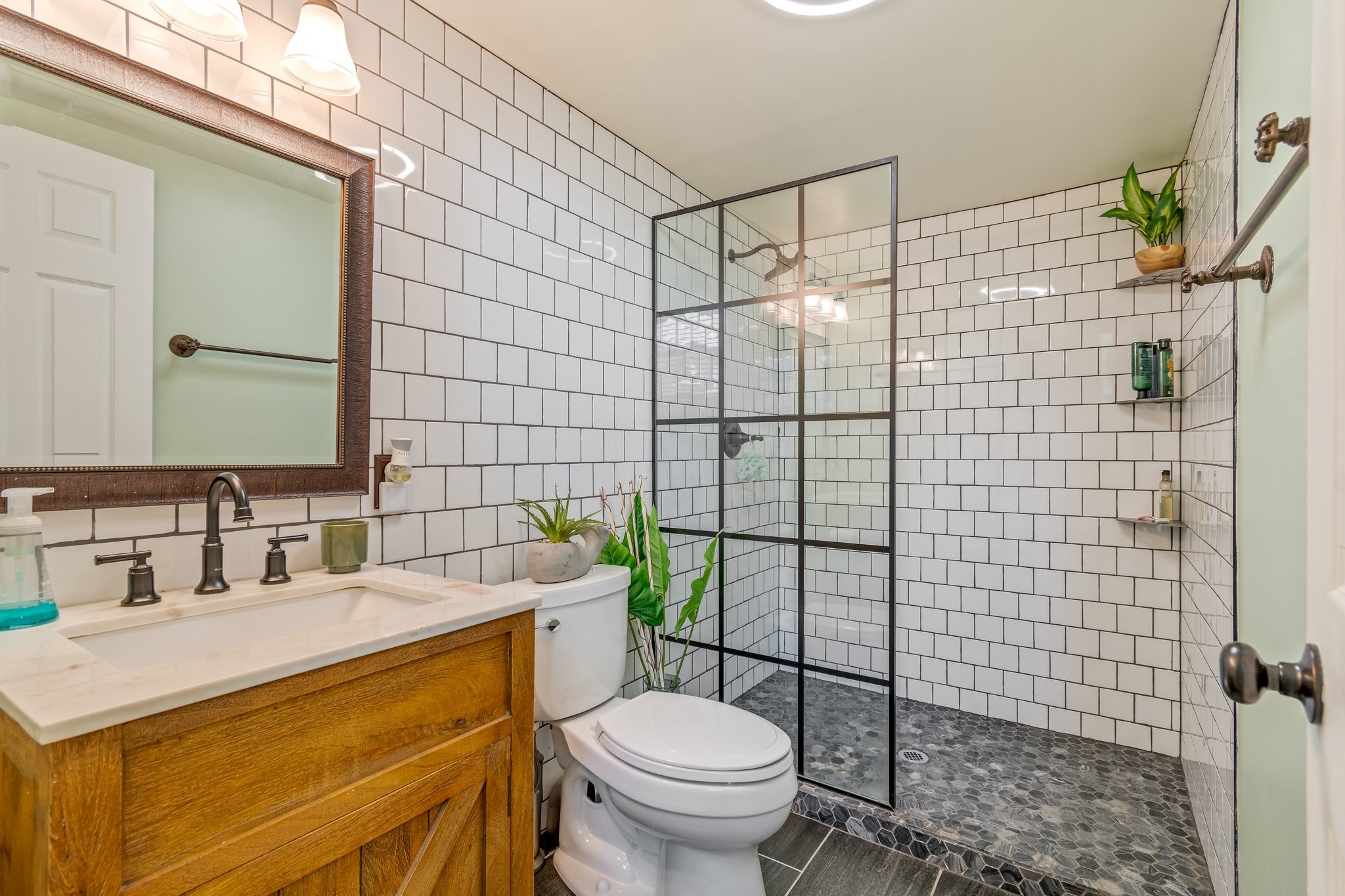 5121 Hilson Road Nashville, TN 37211 - Photo 24 of 63 Gorgeous walk-in shower, fully glassed with tile siding and floor