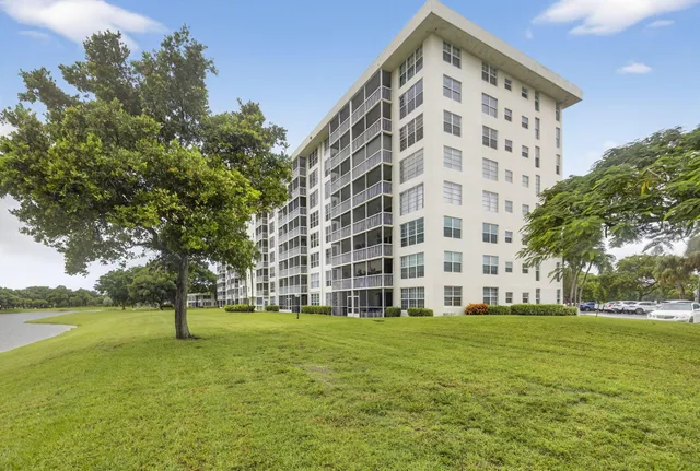 a front view of a building with street view