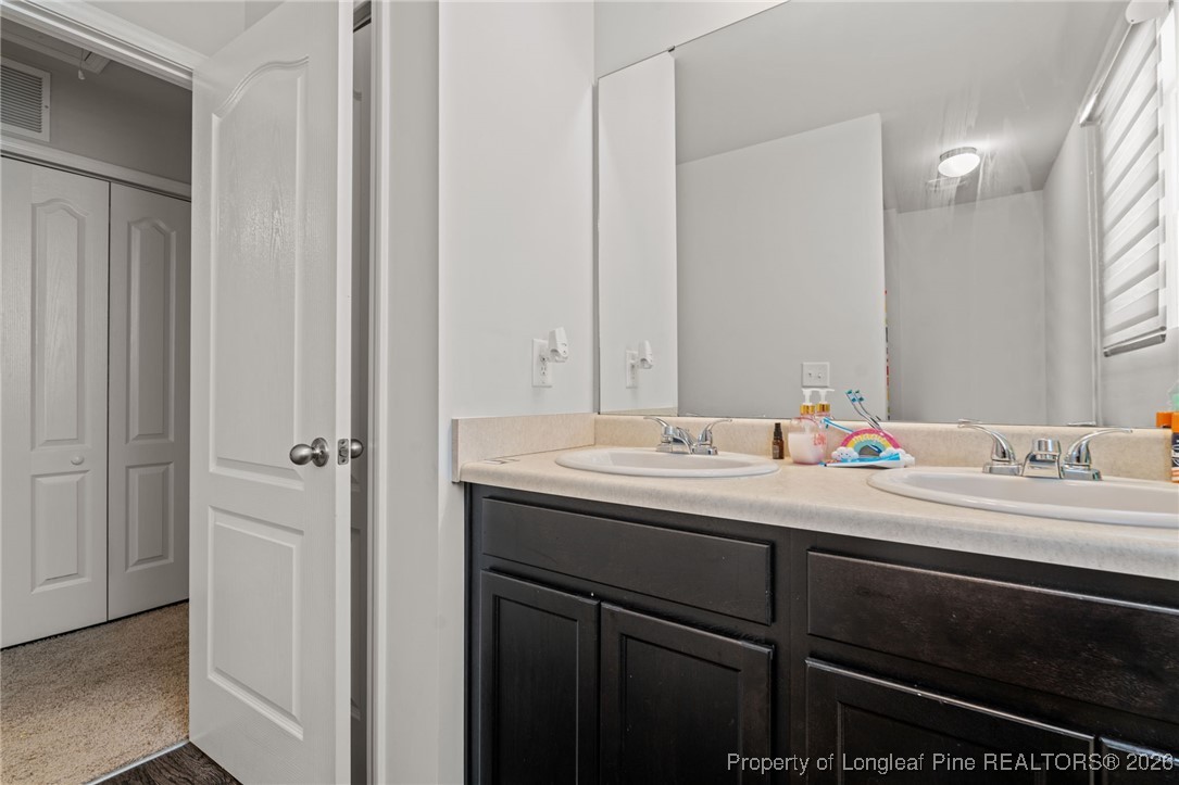 287 Hallow Oak Street Spring Lake, NC 28390 - Photo 28 of 37 a bathroom with a sink and a mirror