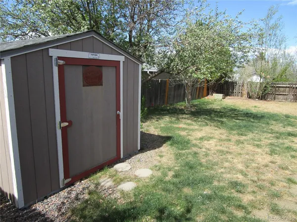 a view of backyard of house