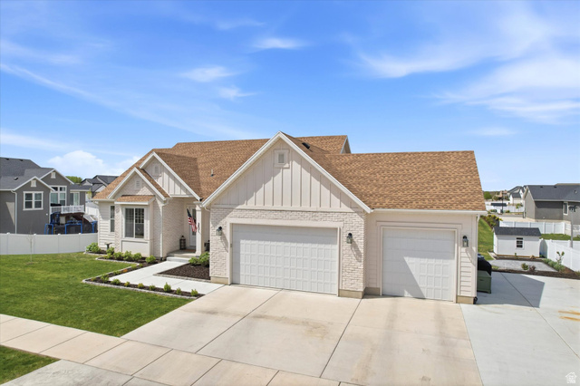 283 North 500 West Mapleton, UT 84664 - Photo 4 of 102 View of front of property featuring a 3 car garage.