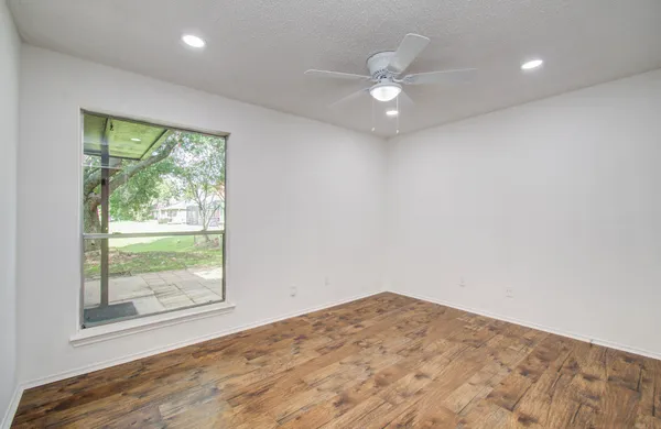 an empty room with a window