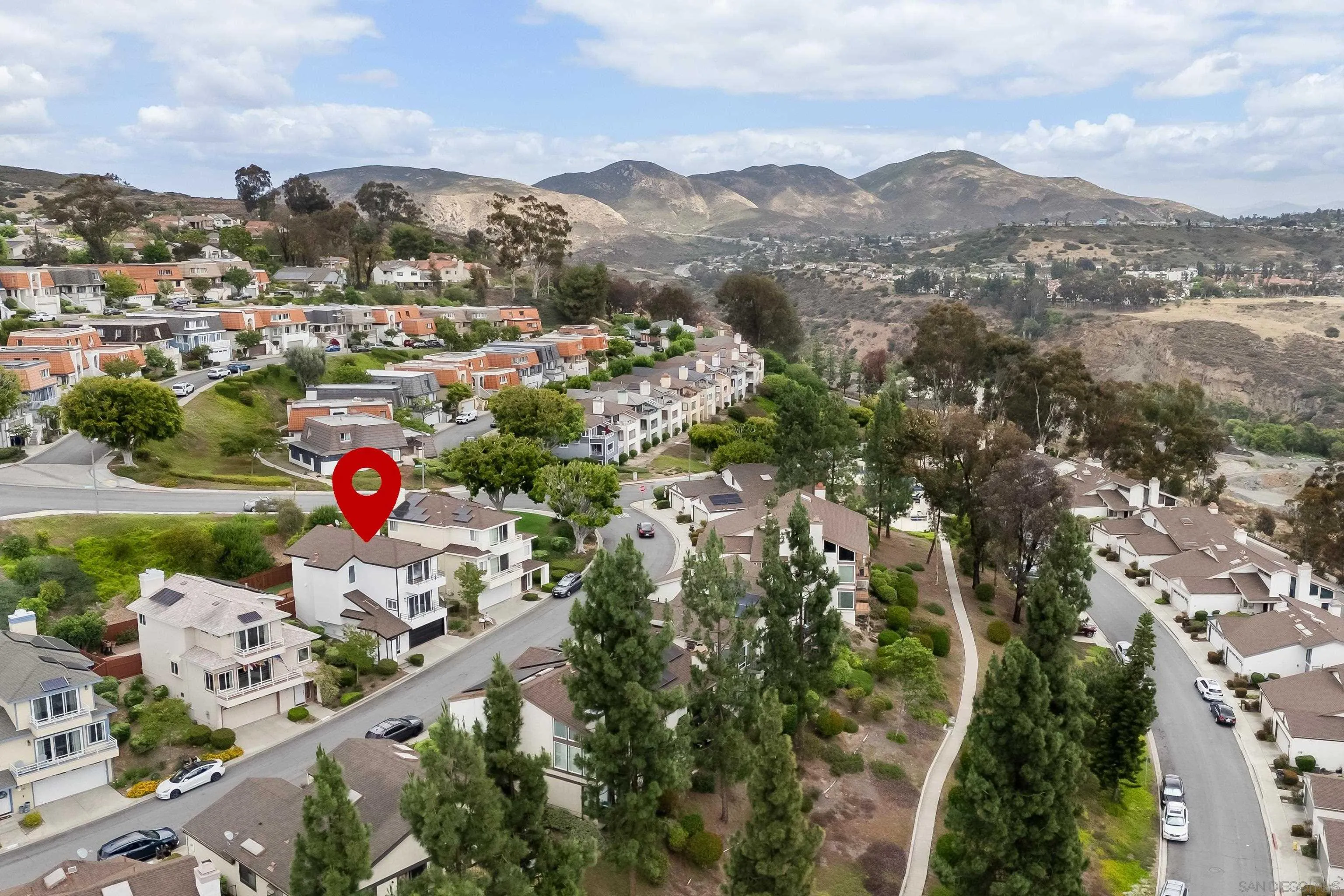 11478 Madera Rosa Way San Diego, CA 92124 - Photo 49 of 54 an aerial view of residential houses with outdoor space and trees
