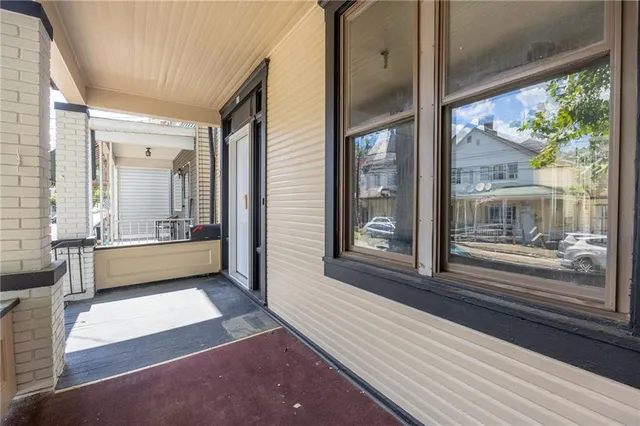 a view of a large mirror of the house