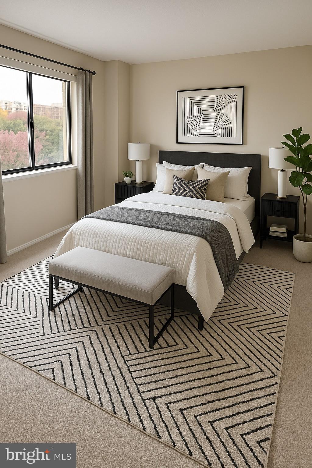 15107 Interlachen Drive, Unit 2815 Silver Spring, MD 20906 - Photo 9 of 35 a bedroom with a bed and wooden floor