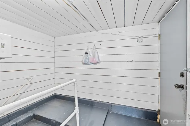 a view of a room with racks