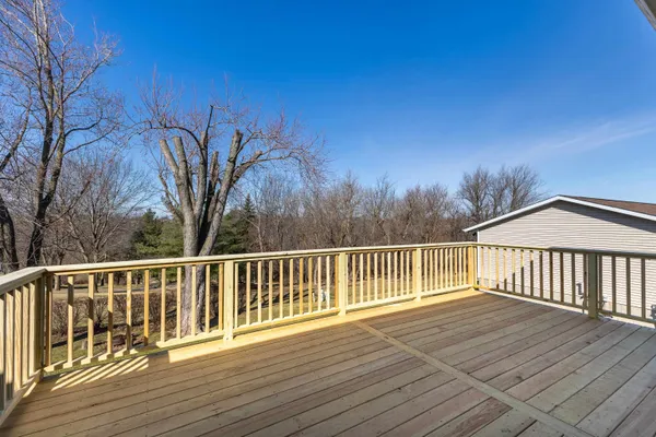 a view of a wooden deck