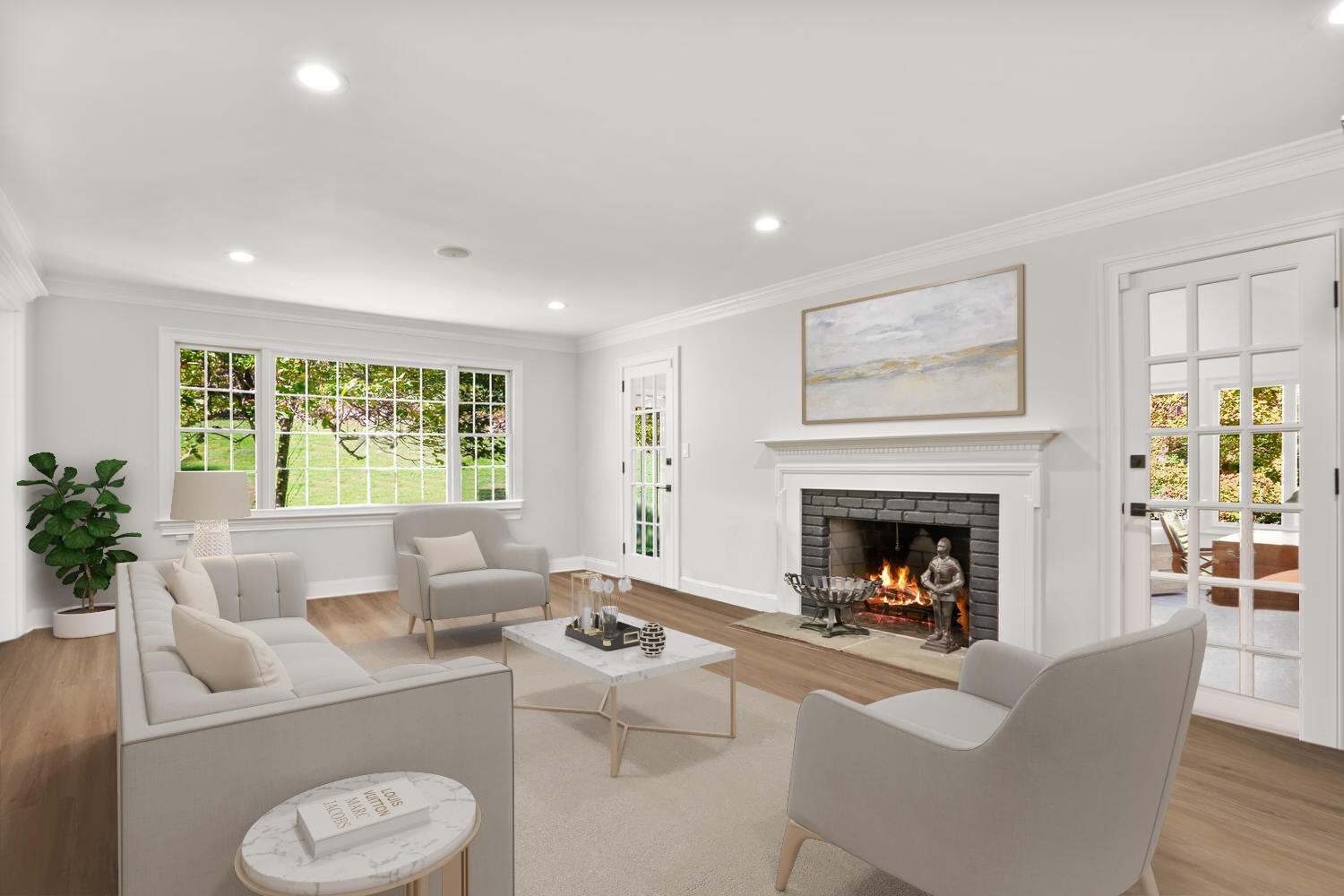 182 Deep Valley Road New Canaan, CT 06840 - Photo 11 of 34 a living room with furniture and a fireplace