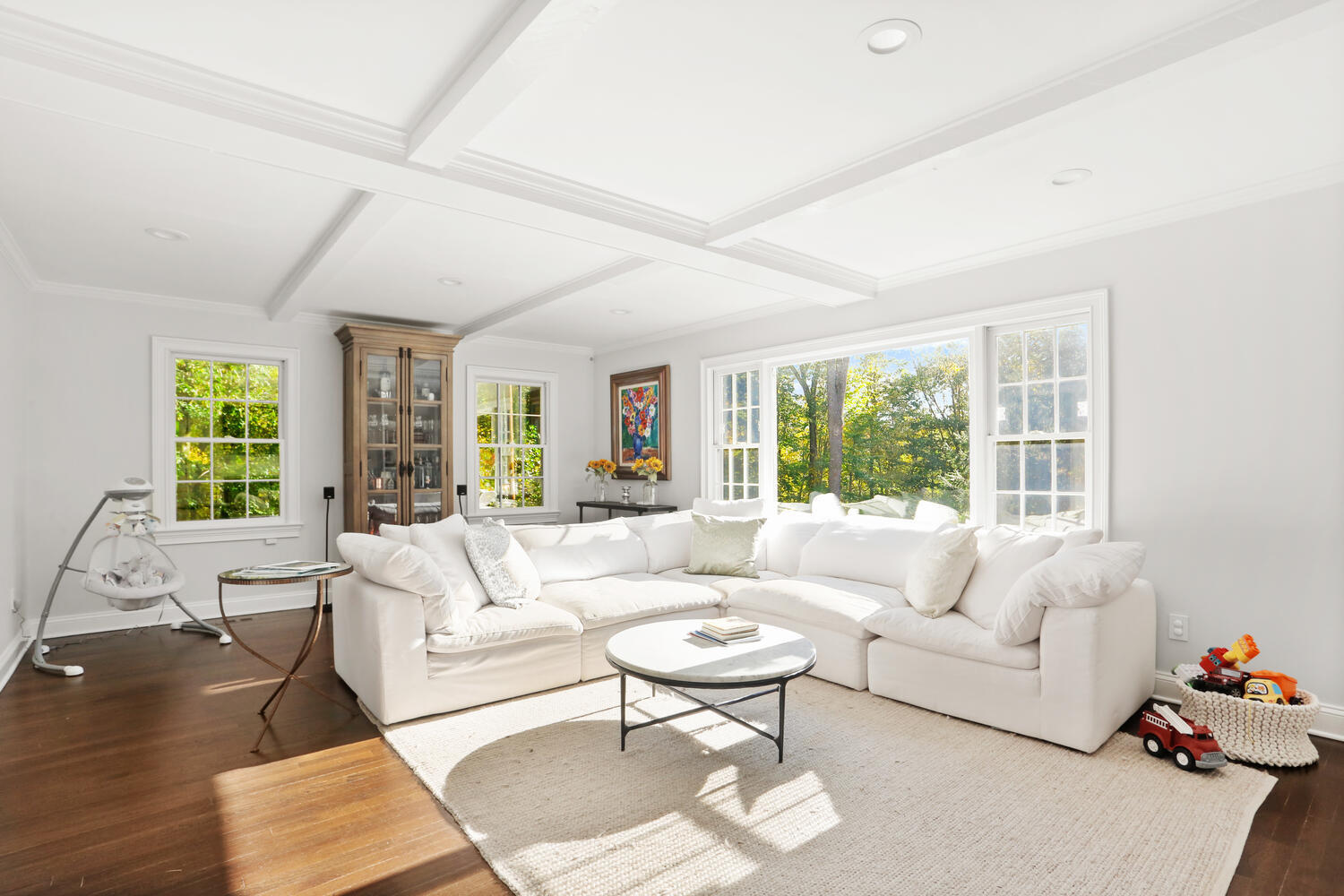 182 Deep Valley Road New Canaan, CT 06840 - Photo 6 of 34 a living room with furniture and a large window
