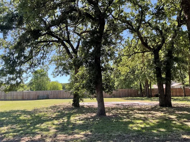 a view of a yard with a tree