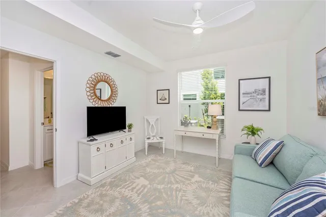 a view of small space with racks on the wall