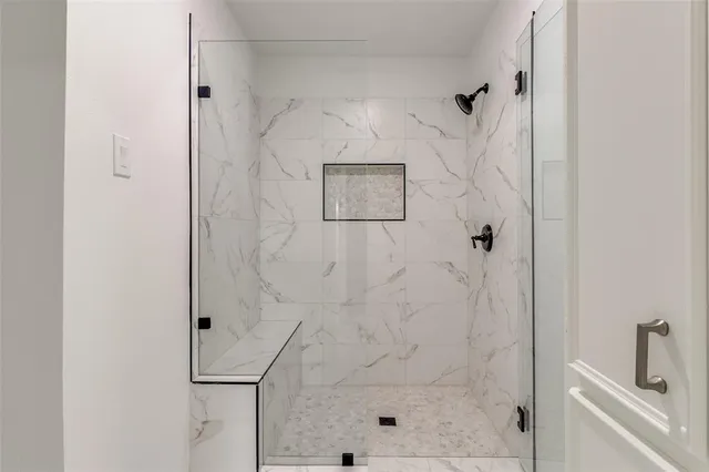 a bathroom with a shower