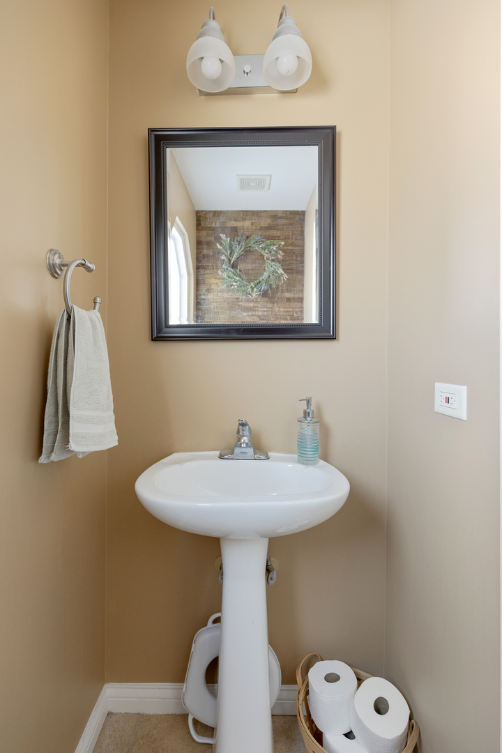 1 Carl Court Lake In The Hills, IL 60156 - Photo 9 of 20 a bathroom with a sink and mirror