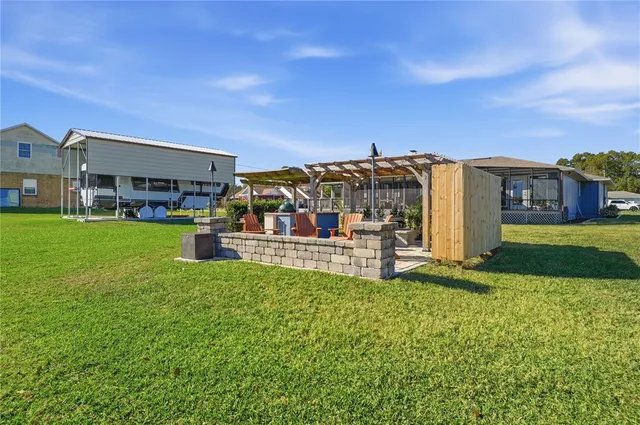 a view of a terrace with sitting area