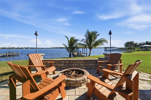 a view of outdoor space with seating