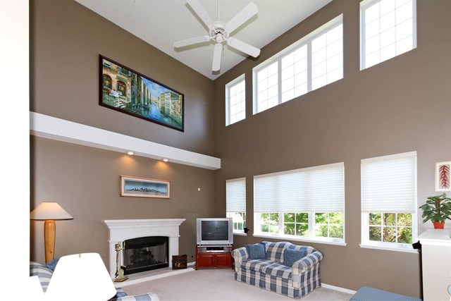 409 Inverness Drive Gurnee, IL 60031 - Photo 12 of 25 a living room with furniture a large window and a fireplace