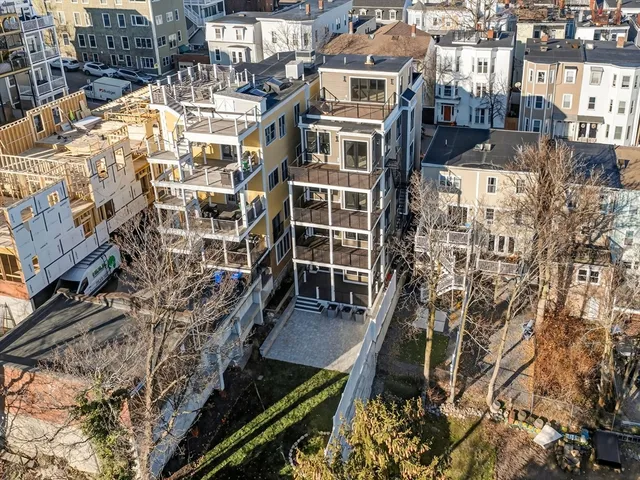 an aerial view of multiple house