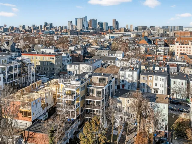 an aerial view of a city