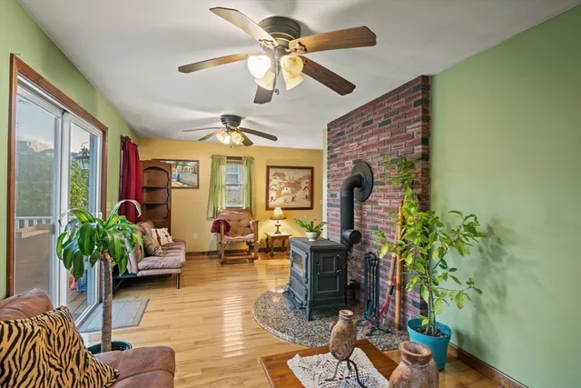 a living room with furniture