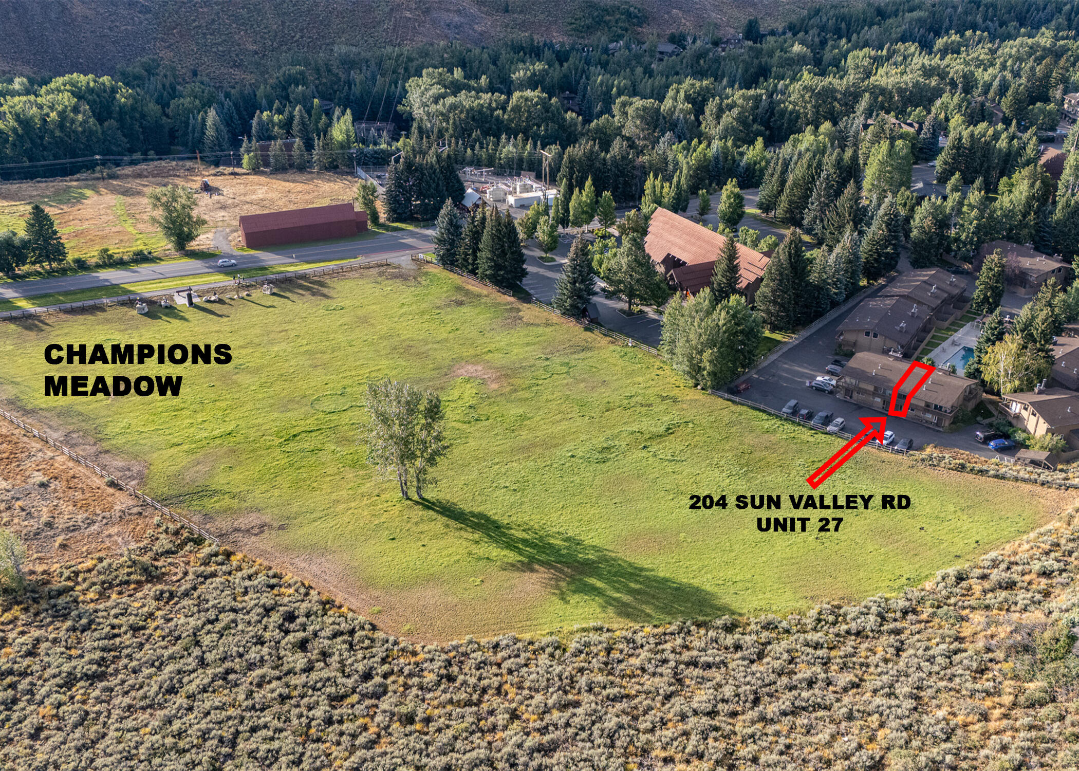 204 Sun Valley Road, Unit 27 Sun Valley, ID 83353 - Photo 42 of 42 204 Sun Valley Rd Unit 27 Drone 2