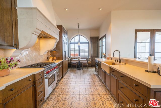 a view of balcony with wooden floor
