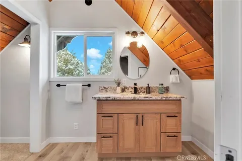 a workspace with furniture and window