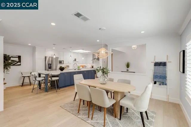 a view of a dining area with furniture