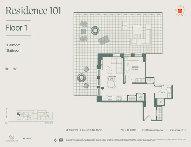 $3,450 | 955 Sterling Place, Unit 101 | Crown Heights
