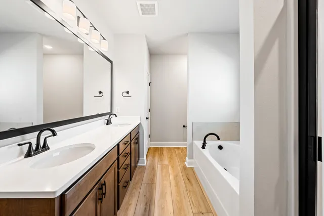 a bathroom with a sink and a bathtub