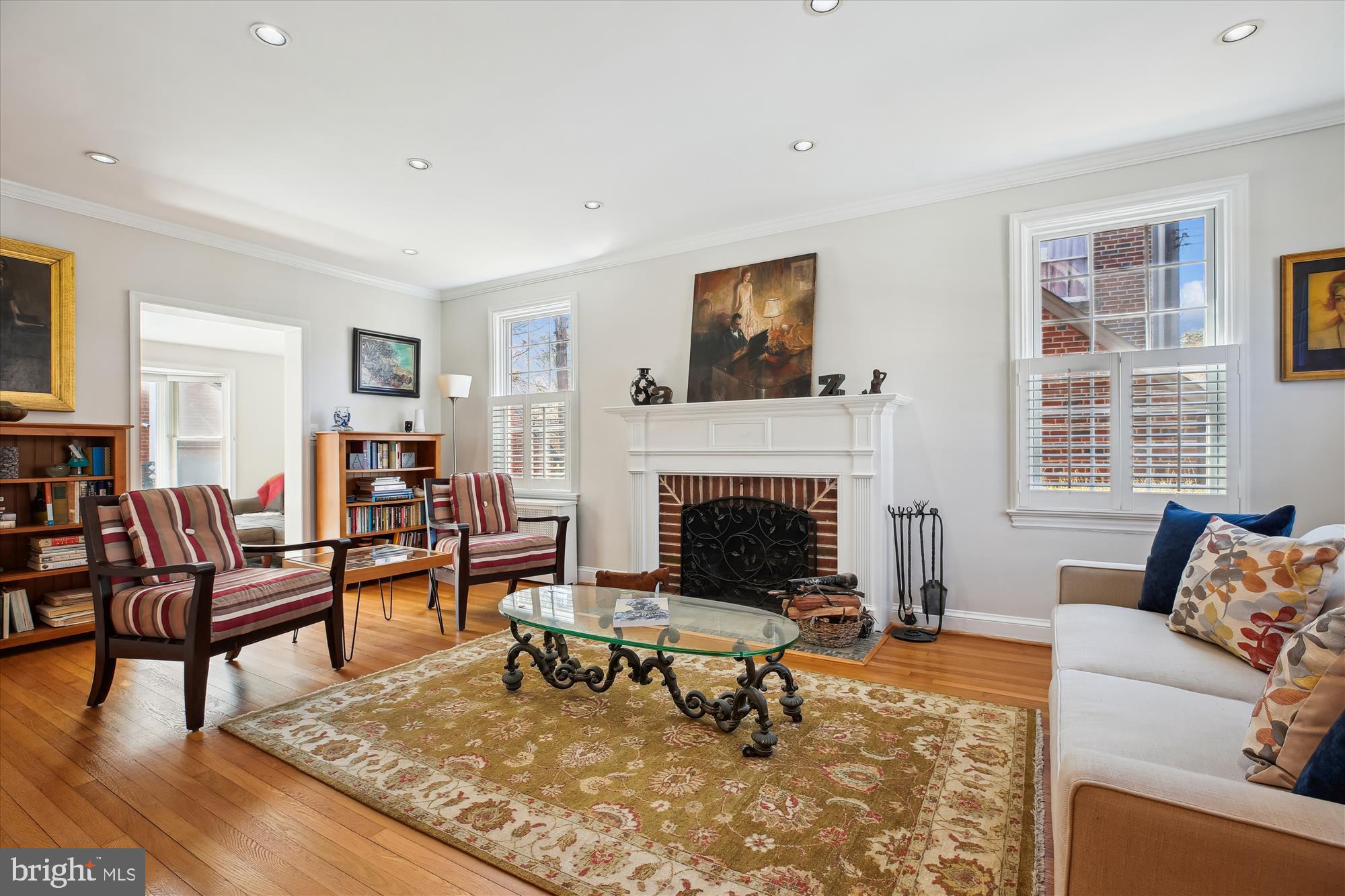 3530 Quesada Street Northwest Washington, DC 20015 - Photo 15 of 54 a living room with furniture and a fireplace
