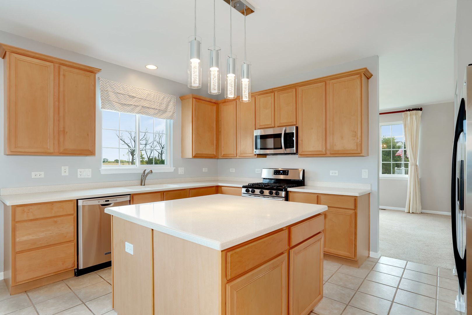 1786 Prairie Ridge Circle Lindenhurst, IL 60046 - Photo 10 of 34 a kitchen with stainless steel appliances a sink stove and refrigerator