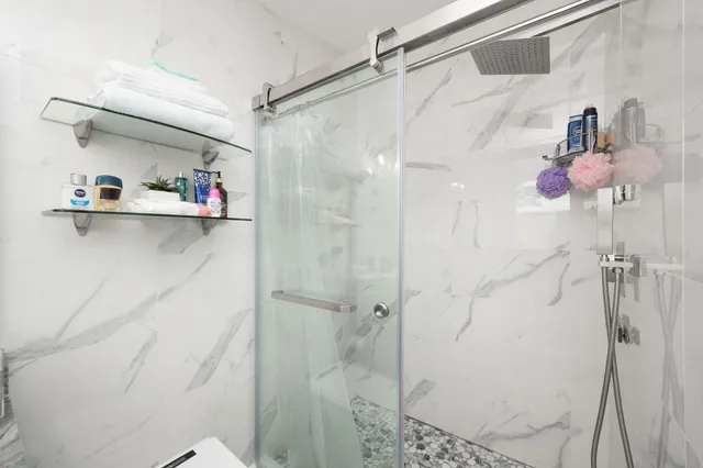 a bathroom with a shower