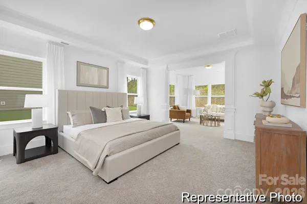 a bed room with a bed and a couch