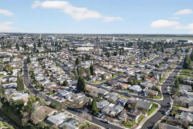 an aerial view of a city